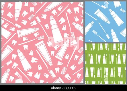 dental care instruments pattern Stock Vector