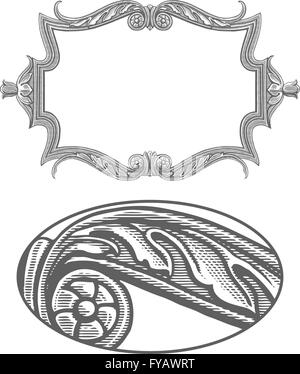 Ornate frame in vintage engraving style Stock Vector