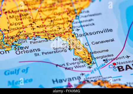 Florida, State in USA on the World Map Stock Photo