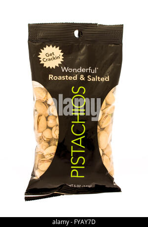 Winneconni, WI - 29 June 2015:  Bag of Pistachios nuts Stock Photo