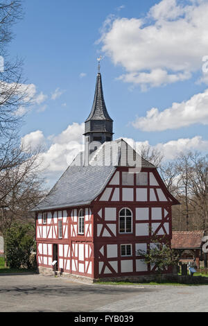 old timbered church at the Hessenpark Open-Air Museum Stock Photo