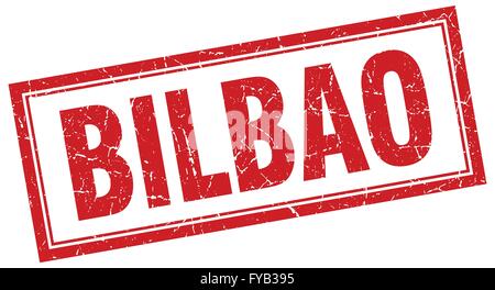 Bilbao red square grunge stamp on white Stock Vector