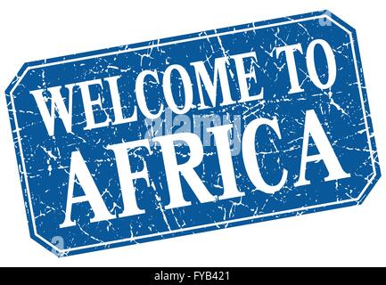 welcome to Africa blue grunge square stamp Stock Vector Image & Art - Alamy