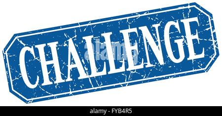 challenge blue square vintage grunge isolated sign Stock Vector