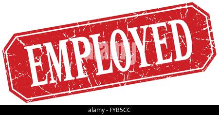 employed red square vintage grunge isolated sign Stock Vector