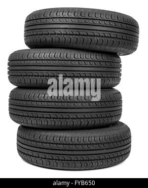 Column of tires Stock Photo
