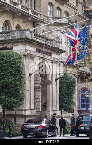 The Langham, Langham Place, London W1, UK. This hotel is among the most famous and traditional grand hotels in London's West End Stock Photo