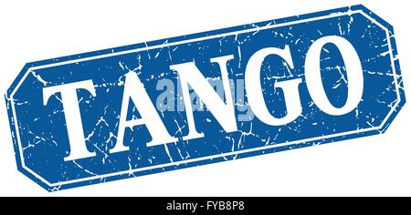 tango blue square vintage grunge isolated sign Stock Vector