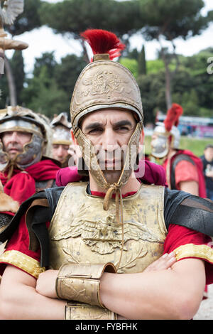 Re-enactors in costume celebrate the 2769th anniversary of the founding of Rome on 21st April 753 B.C. Stock Photo