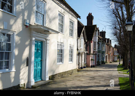 Residences on the historic thoroughfare of The Causeway in Horsham town centre, West Sussex, UK Stock Photo