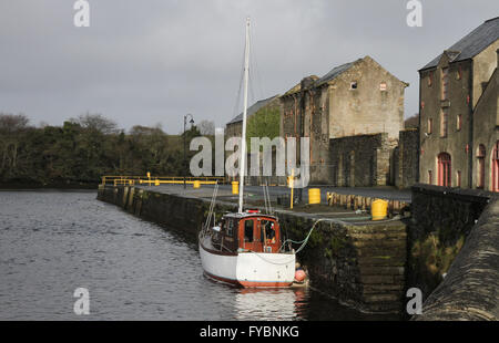 Old store building on the quayside at Ramelton County Donegal. Stock Photo