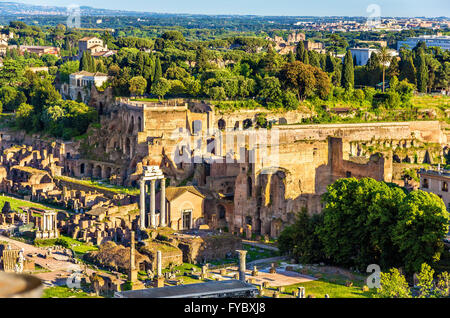 View of Domus Tiberiana in the Roman Forum Stock Photo