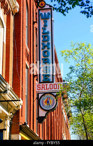Wildhorses Saloon neon sign on 3rd Ave N in downtown Nashville, TN Stock Photo
