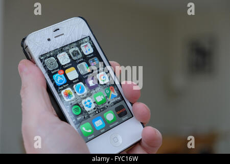 Cracked damaged iPhone 4S Stock Photo