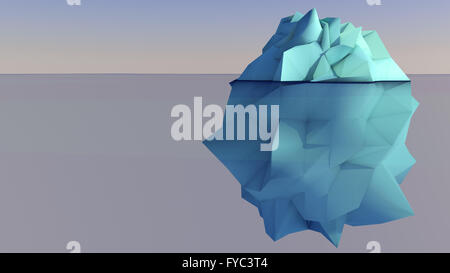 3D illustration of relief mathematic model on glance surface Stock Photo