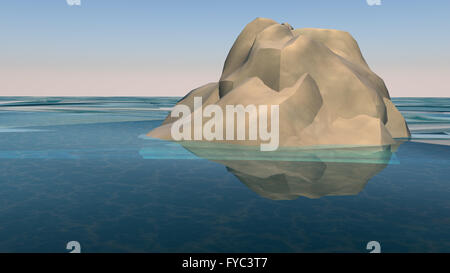 3D illustration of relief mathematic model on glance surface Stock Photo