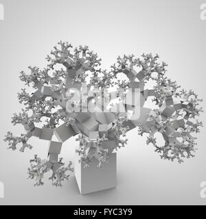 Futuring Tree 3D illustration of futuristic tree consists of cube boxes Stock Photo ...