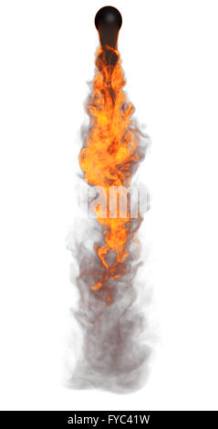 3D illustration of explosion fire cloud on white background Stock Photo