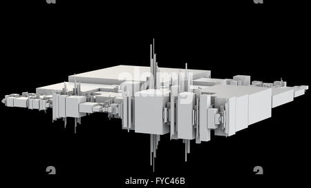 3D illustration of futuristic modern city architecture Stock Photo