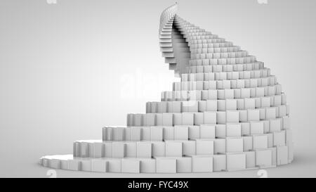 3D illustration of spiral object like staircase Stock Photo