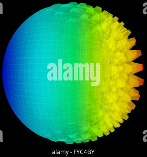 3D illustration of network grid information globe Stock Photo