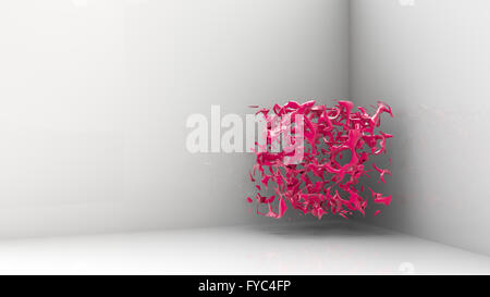 3D illustration of three-dimensional chaotic colored structure Stock Photo