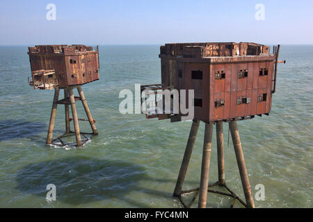 Maunsell naval forts - Red Sands sea forts Stock Photo