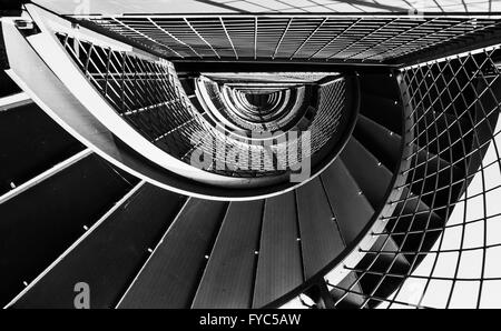 Metal spiral staircase to the tower in Friedrichshafen, GERMANY Stock Photo