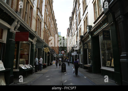 The classic buidings and vintage shops of Cecil Court in London. Stock Photo