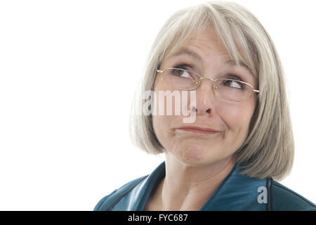 Mature woman making a face Stock Photo