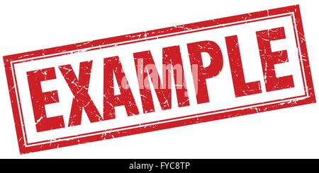 example red square grunge stamp on white Stock Vector