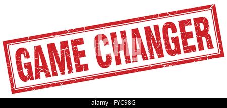 game changer red square grunge stamp on white Stock Vector