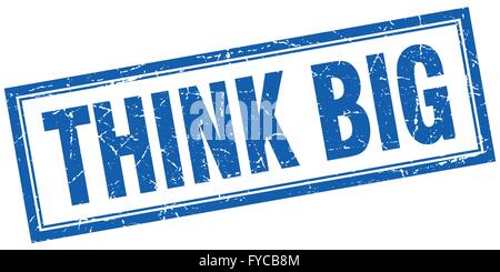 think big blue square grunge stamp on white Stock Vector Image & Art ...