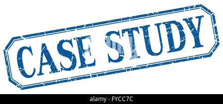 case study square blue grunge vintage isolated label Stock Vector