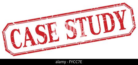 case study square red grunge vintage isolated label Stock Vector