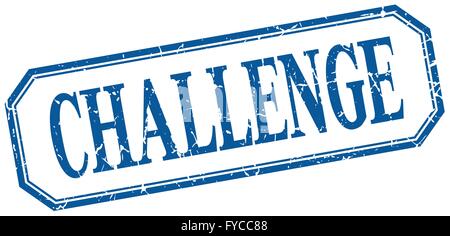 challenge square blue grunge vintage isolated label Stock Vector