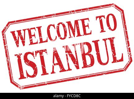 Istanbul - welcome red vintage isolated label Stock Vector