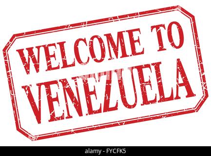 Venezuela - welcome red vintage isolated label Stock Vector