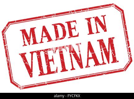 Vietnam - made in red vintage isolated label Stock Vector