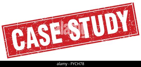 case study red square grunge stamp on white Stock Vector