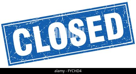 closed blue square grunge stamp on white Stock Vector Image & Art - Alamy