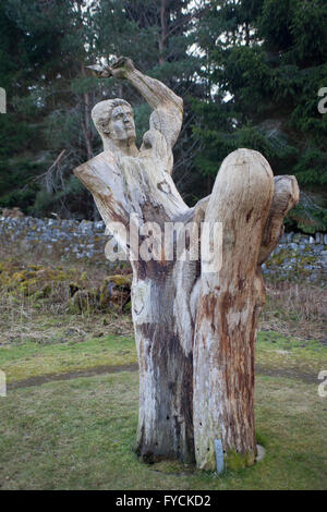 Sculptures from Frank Bruce Sculpture Park at Feshiebridge in Scotland Stock Photo