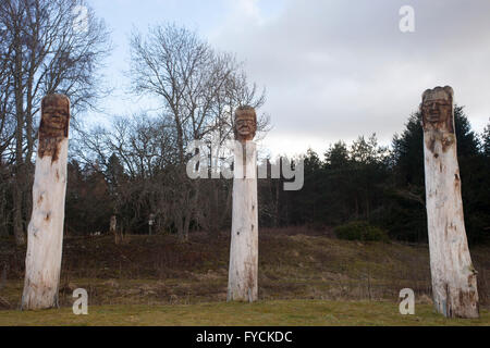 Sculptures from Frank Bruce Sculpture Park at Feshiebridge in Scotland Stock Photo