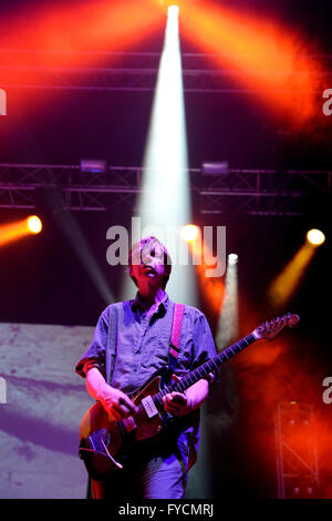 BILBAO, SPAIN - OCT 31: Thruston Moore (band) live performance at Bime Festival on October 31, 2014 in Bilbao, Spain. Stock Photo