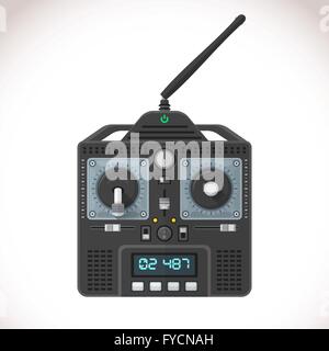 vector colorful flat design drone radio remote control transmitter isolated illustration light background Stock Vector
