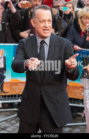 London, UK. 25 April 2016. Actor Tom Hanks arrives for the UK premiere of the film A Hologram for the King at the BFI Southbank. Stock Photo