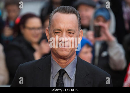 London, UK. 25 April 2016. Actor Tom Hanks arrives for the UK premiere of the film A Hologram for the King at the BFI Southbank. Stock Photo