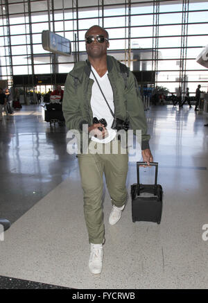 British singer-songwriter Seal arrives at Los Angeles International Airport (LAX), for a departing flight  Featuring: Seal Where: Los Angeles, California, United States When: 25 Mar 2016 Stock Photo