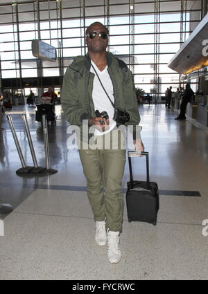 British singer-songwriter Seal arrives at Los Angeles International Airport (LAX), for a departing flight  Featuring: Seal Where: Los Angeles, California, United States When: 25 Mar 2016 Stock Photo