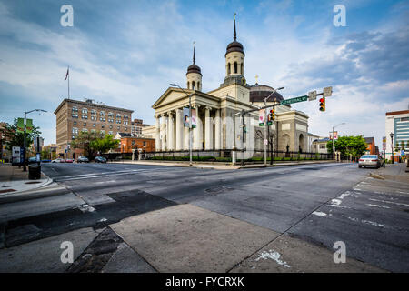 The Basilica of the National Shrine of the Assumption of the Blessed Virgin Mary, in Baltimore, Maryland. Stock Photo